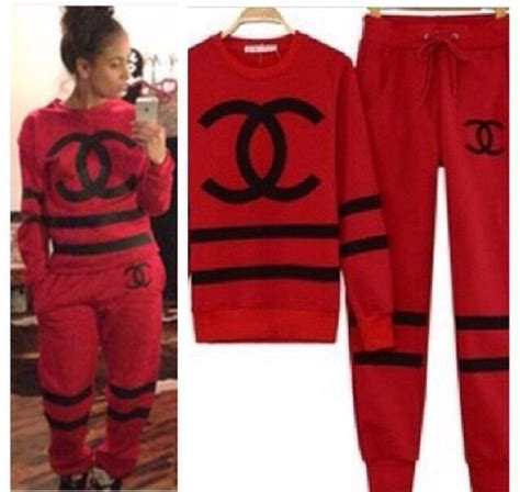 chanel inspired sweatsuit|chanel two piece set.